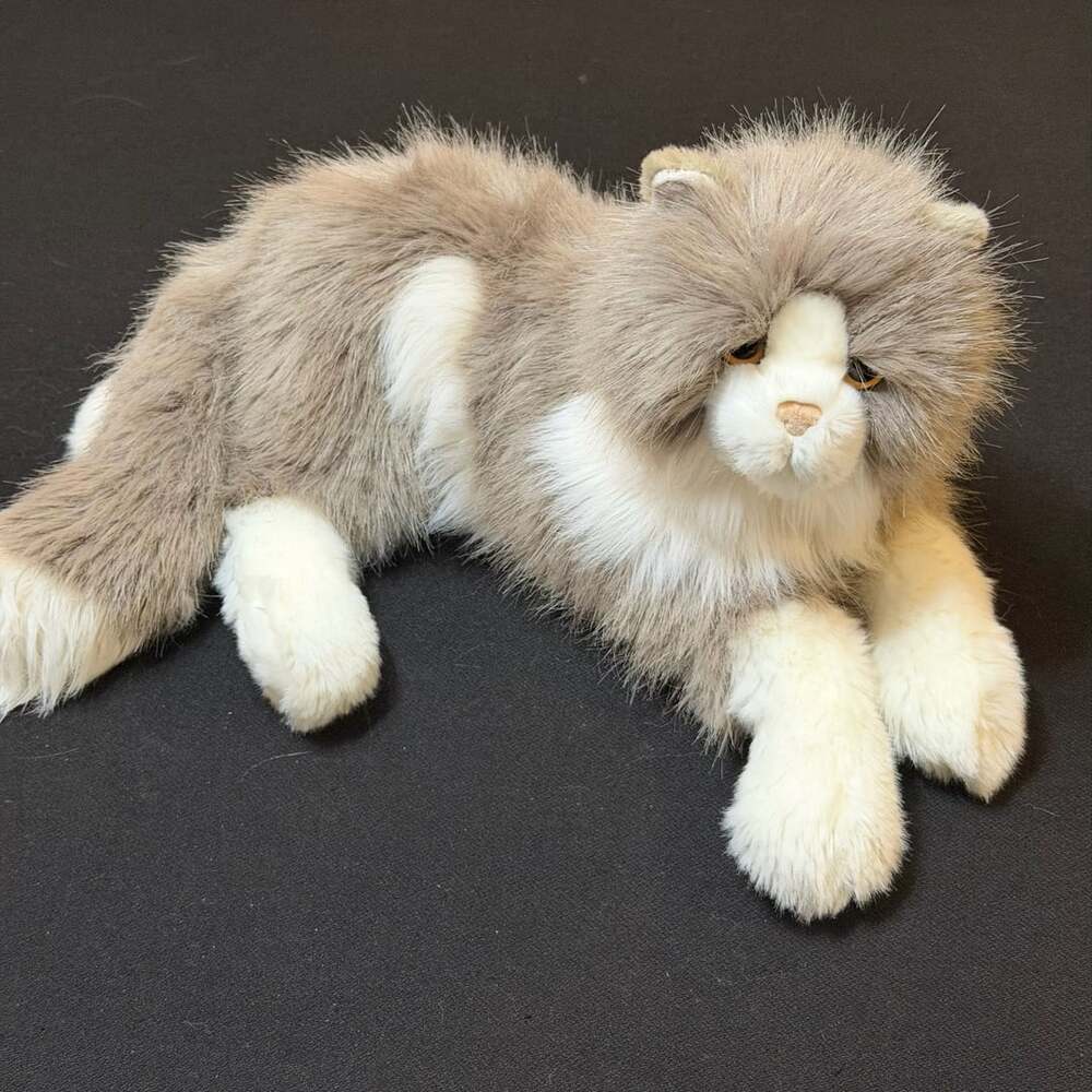 Douglas Cuddle Toy Gretta the Persian Cat Plush Stuffed Animal Grey White